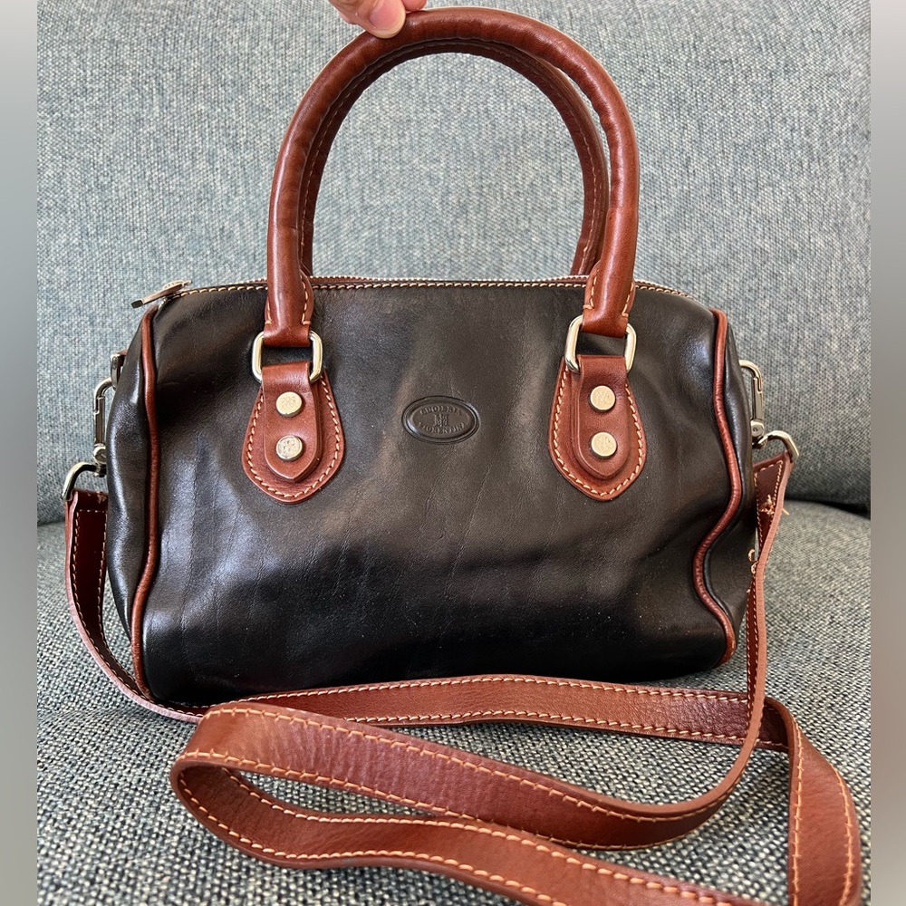Cuoieria Fiorentina brown and black leather bag
